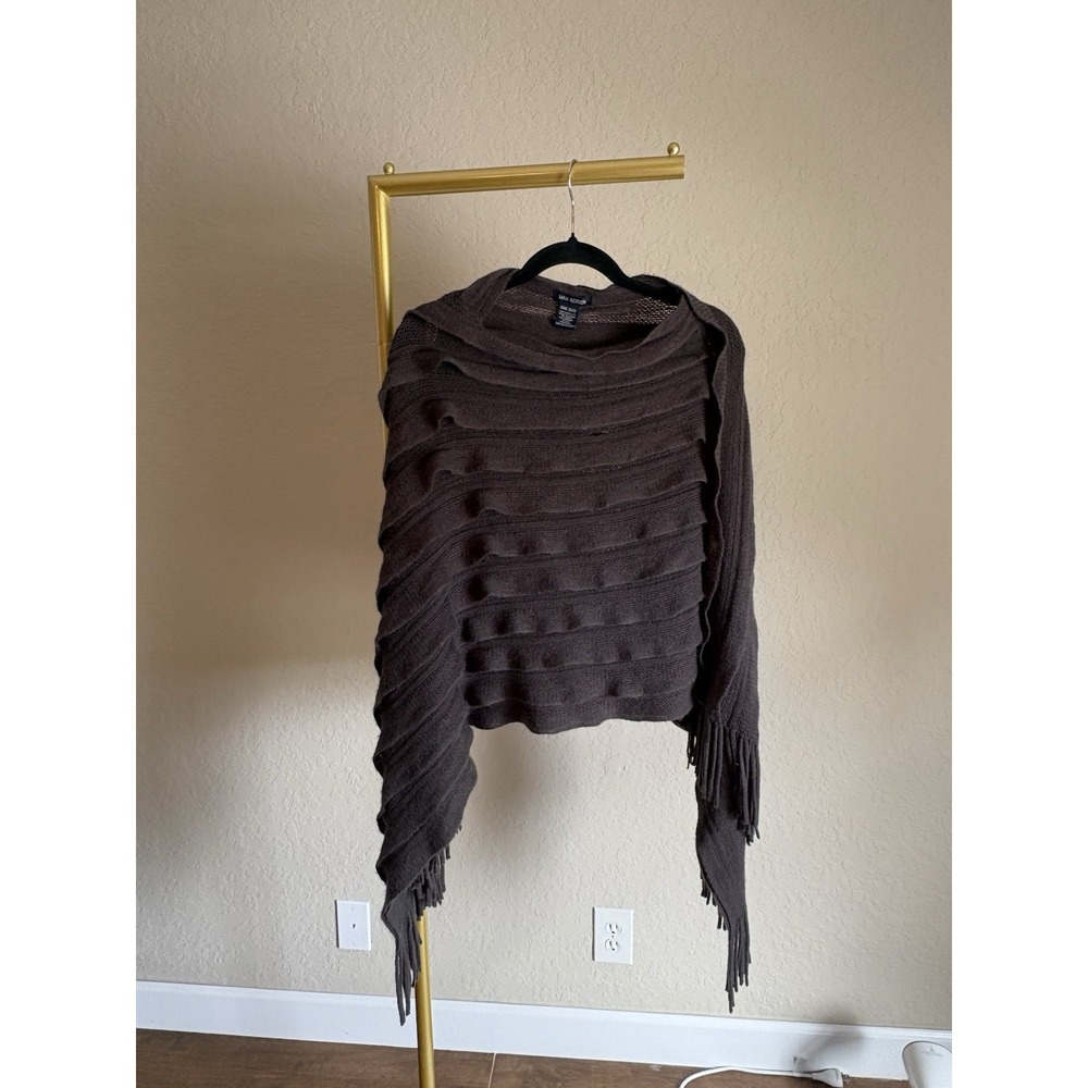Max Edition Women's Fringe Tiered Poncho One Size Boho Festival Lagenlook Artsy